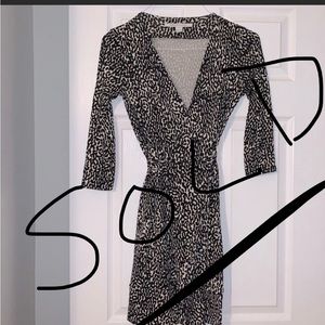 SOLD Authentic Vintage Diane von Furstenberg Wrap Dress Size 4 Black Spotted.
